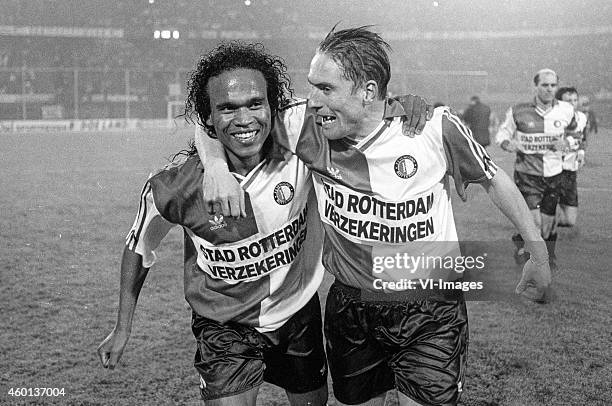 Gaston Taument of Feyenoord, Ruud Heus of Feyenoord