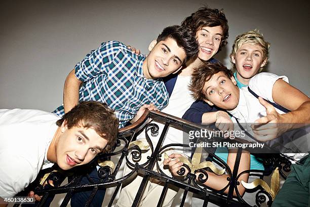 Pop band One Direction are photographed on May 9, 2012 in London, England.