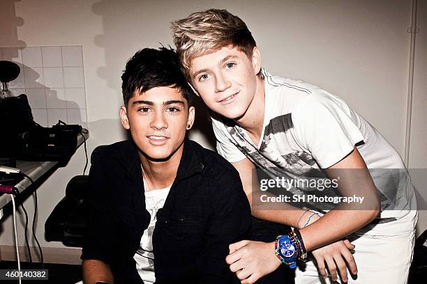 Singer Zayn Malik and Niall Horan of pop band One Direction are photographed on September 18, 2010 in London, England.