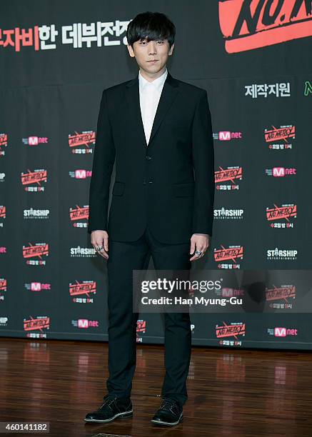 Singer Junggigo attends the Mnet "No. Mercy" press conference on December 8, 2014 in Seoul, South Korea. The program will open on December 10, in...