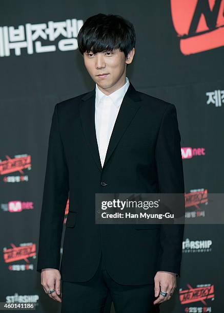 Singer Junggigo attends the Mnet "No. Mercy" press conference on December 8, 2014 in Seoul, South Korea. The program will open on December 10, in...