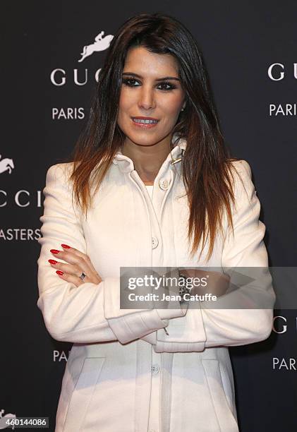 Karine Ferri attends the Gucci Grand Prix CSI5 on day 4 of the Gucci Paris Masters 2014 at Parc des Expositions on December 7, 2014 in Villepinte,...