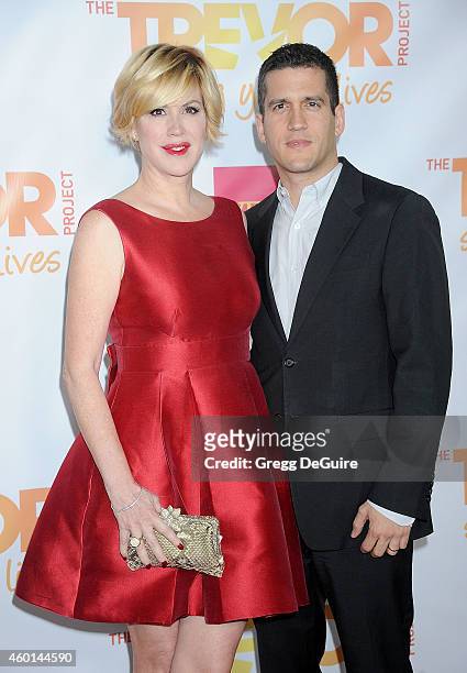Actress Molly Ringwald and husband Panio Gianopoulos arrive at TrevorLIVE Los Angeles at Hollywood Palladium on December 7, 2014 in Los Angeles,...