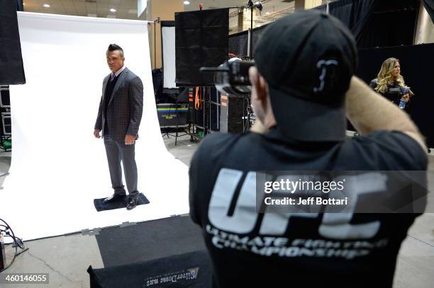 Vitor Belfort poses for a portrait backstage during the UFC 168 event at the MGM Grand Garden Arena on December 28, 2013 in Las Vegas, Nevada.