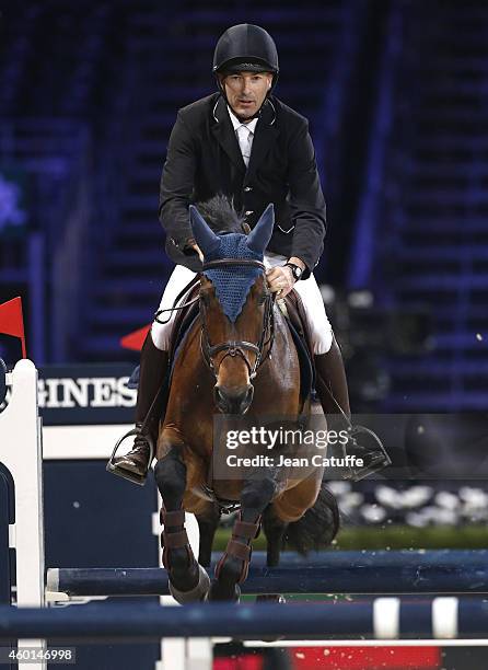 Nicolas Canteloup of France competes during day 3 of the Gucci Paris Masters 2014 at Parc des Expositions on December 6, 2014 in Villepinte, France.