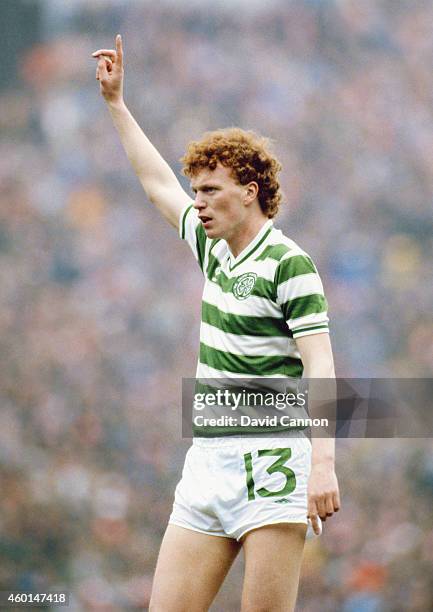 Celtic player David Moyes in action during a match for Glasgow Celtic circa 1983.