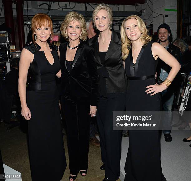Reba McEntire, Jane Fonda, Jane Lynch and Kate McKinnon attend the 37th Annual Kennedy Center Honors at The John F. Kennedy Center for Performing...