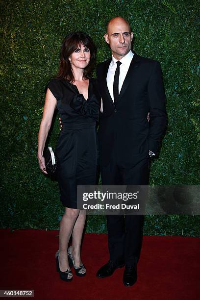 Liza Marshall and Mark Strong attends the 60th London Evening Standard Theatre Awards at London Palladium on November 30, 2014 in London, England.