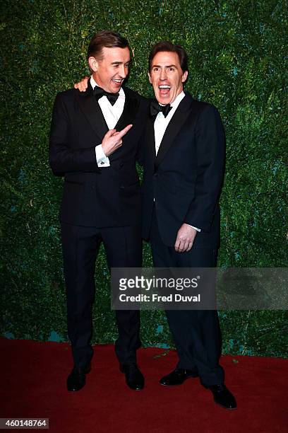 Rob Rrydon and Steve Coogan attends the 60th London Evening Standard Theatre Awards at London Palladium on November 30, 2014 in London, England.