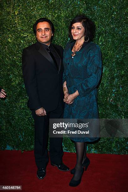 Meera Syal and Sanjeev Bhaskar attends the 60th London Evening Standard Theatre Awards at London Palladium on November 30, 2014 in London, England.