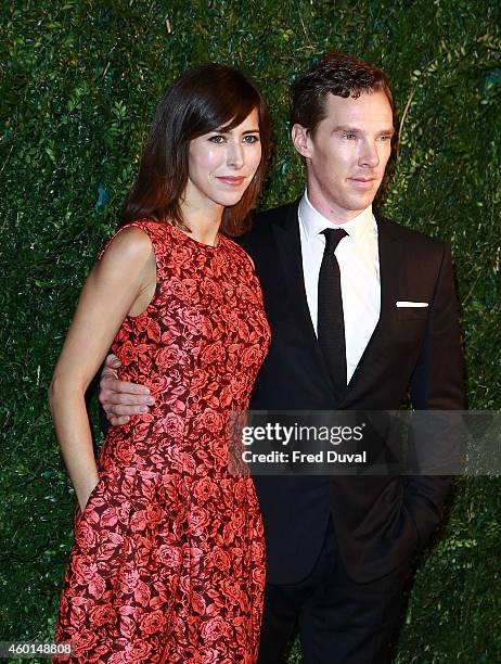 Sophie Hunter and Benedict Cumberbatch attends the 60th London Evening Standard Theatre Awards at London Palladium on November 30, 2014 in London,...