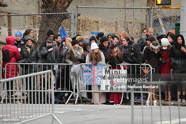General atmosphere as New Yorkers are waiting to welcome Catherine, Duchess of Cambridge at Northside Center for Child Development on December 8,...