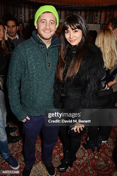 Tyrone Wood and Zara Martin attend a VIP screening of "St. Vincent" hosted by Poppy Delevingne at The Covent Garden Hotel on December 8, 2014 in...