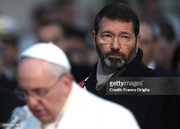 Mayor of Rome Ignazio Marino attends the Immaculate Conception celebration held by Pope Francis at Spanish Steps on December 8, 2014 in Rome, Italy....