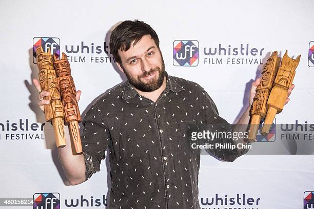 Director Maxime Giroux and his film "Felix and Meira" sweep the Borso cetogories at the Whistler Film Festival on December 7, 2014 in Whistler,...
