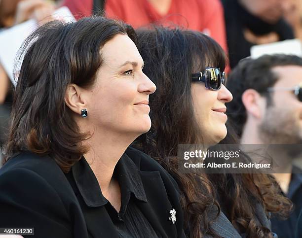 Screenwriter/producers Fran Walsh and Philippa Boyens attend a ceremony honoring Sir Peter Jackson with the 2,538th Star on The Hollywood Walk of...