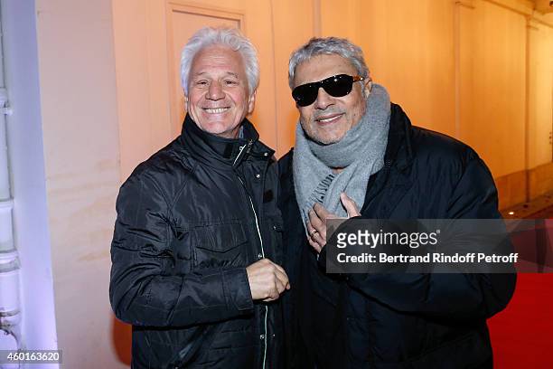 Singers Gerard Lenorman and Enrico Macias attend the Sarah Guetta Party in Paris for the first anniversary of the Hairdressing salon Sarah Guetta on...