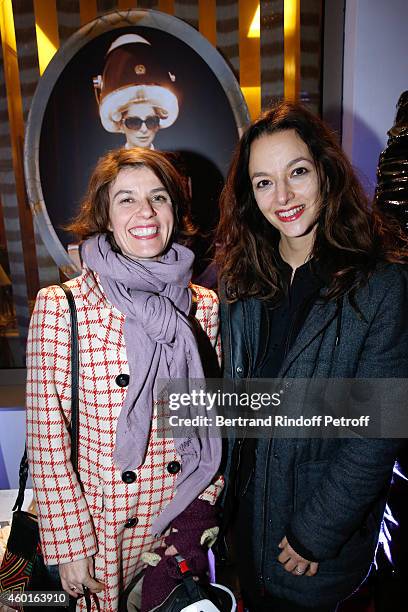 Actress Irene Jacob and Writer Eliette Abecassis attend the Sarah Guetta Party in Paris for the first anniversary of the Hairdressing salon Sarah...