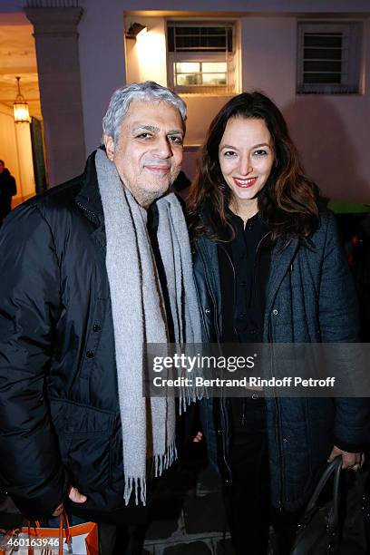 Singer Enrico Macias and Writer Eliette Abecassis attend the Sarah Guetta Party in Paris for the first anniversary of the Hairdressing salon Sarah...