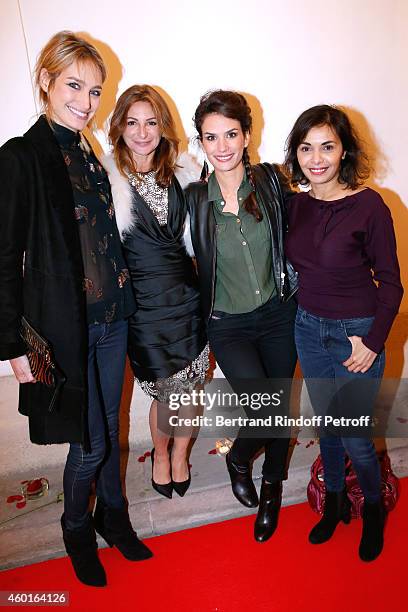 Actress Pauline Lefevre, Sarah Guetta, actress Barbara Cabrita and actress Saida Jawad attend the Sarah Guetta Party in Paris for the first...