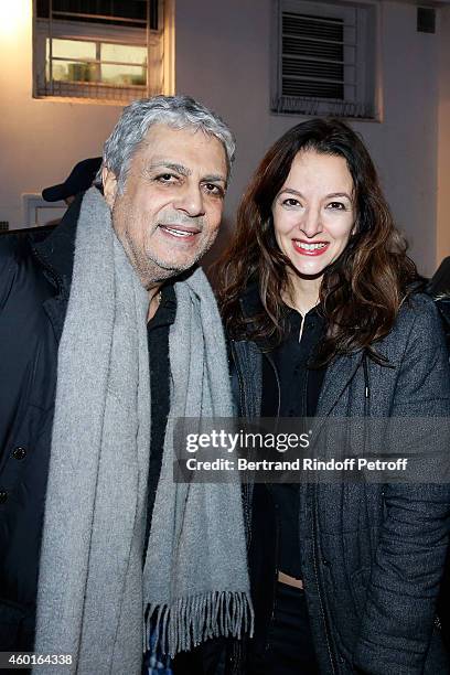 Singer Enrico Macias and Writer Eliette Abecassis attend the Sarah Guetta Party in Paris for the first anniversary of the Hairdressing salon Sarah...