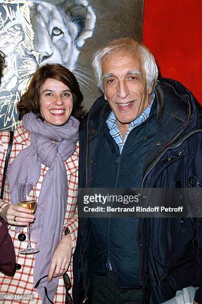 Actors Irene Jacob and Gerard Darmon attend the Sarah Guetta Party in Paris for the first anniversary of the Hairdressing salon Sarah Guetta on...
