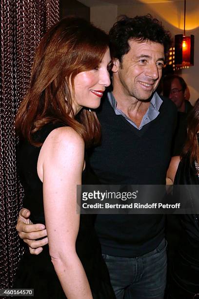 Actress Elsa Zilberstein and singer Patrick Bruel attend the Sarah Guetta Party in Paris for the first anniversary of the Hairdressing salon Sarah...