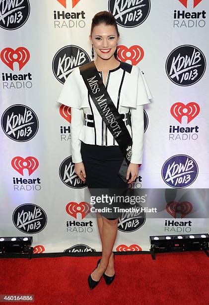 Miss Minnesota 2014 Savannah Cole attends 101.3 KDWB's Jingle Ball 2014 presented by Sky Zone Indoor Trampoline Park and Allstate at Xcel Energy...