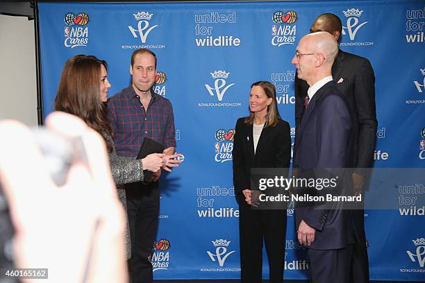 Prince William, Duke of Cambridge and Catherine, Duchess of Cambridge arrive to attend the Cleveland Cavaliers vs. Brooklyn Nets game at Barclays...