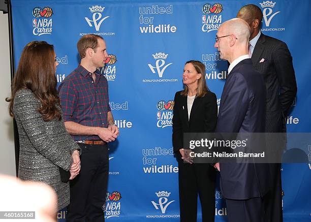 Prince William, Duke of Cambridge and Catherine, Duchess of Cambridge arrive to attend the Cleveland Cavaliers vs. Brooklyn Nets game at Barclays...