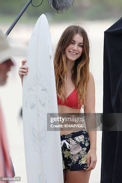 Charlotte Best is seen on set filming television show 'Puberty Blues' on December 9, 2014 in Sydney, Australia.