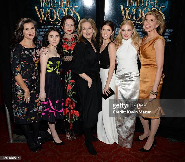 Tracey Ullman, Lilla Crawford, Emily Blunt, Meryl Streep, Anna Kendrick, MacKenzie Mauzy and Christine Baranski attends the world premiere of "Into...