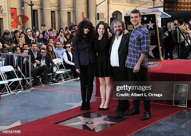 Director Sir Peter Jackson with family Fran Walsh, Katie and Billy at The Hollywood Walk Of Fame Ceremony for Sir Peter Jackson held on December 8,...