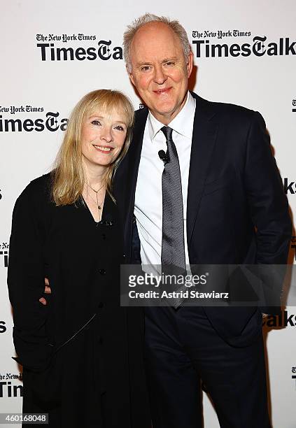 Actors Lindsay Duncan and John Lithgow attend TimesTalks Presents: An Evening With The Cast Of "A Delicate Balance" at The Times Center on December...