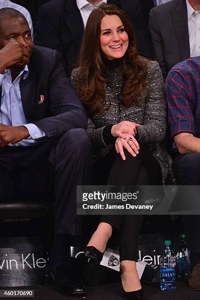 Catherine, Duchess of Cambridge attends the Cleveland Cavaliers vs. Brooklyn Nets game at Barclays Center on December 8, 2014 in the Brooklyn borough...