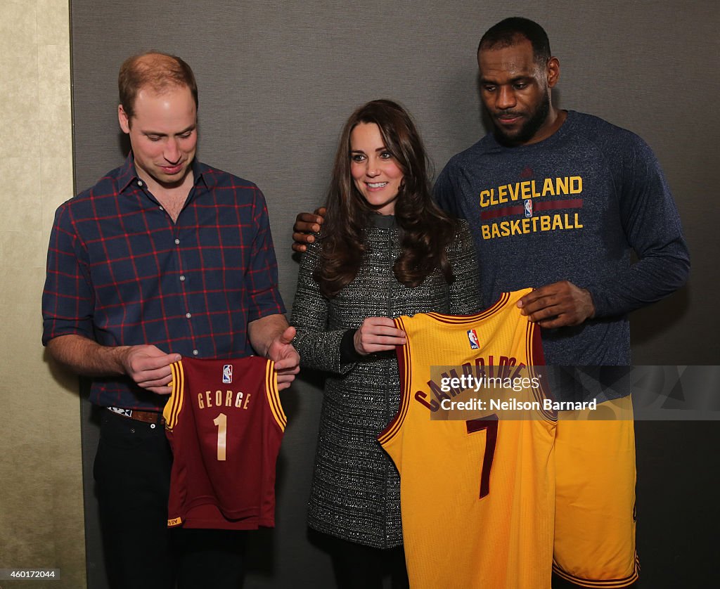 The Duke And Duchess Of Cambridge Attend Cleveland Cavaliers v Brooklyn Nets