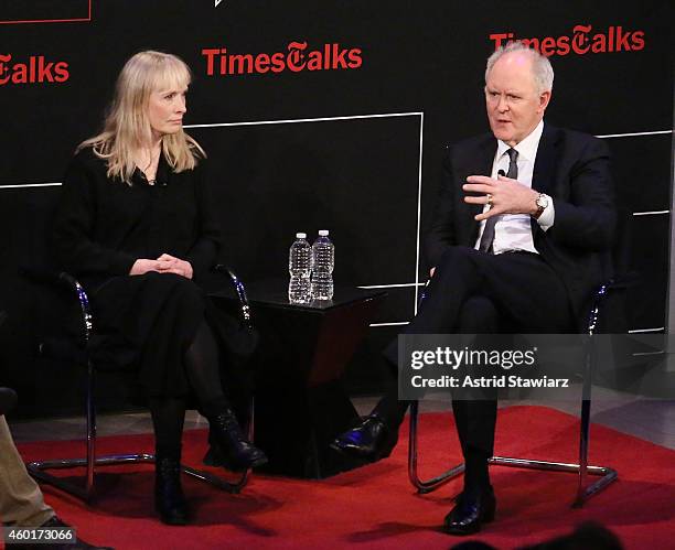 Actors Lindsay Duncan and John Lithgow attend TimesTalks Presents: An Evening With The Cast Of "A Delicate Balance" at The Times Center on December...