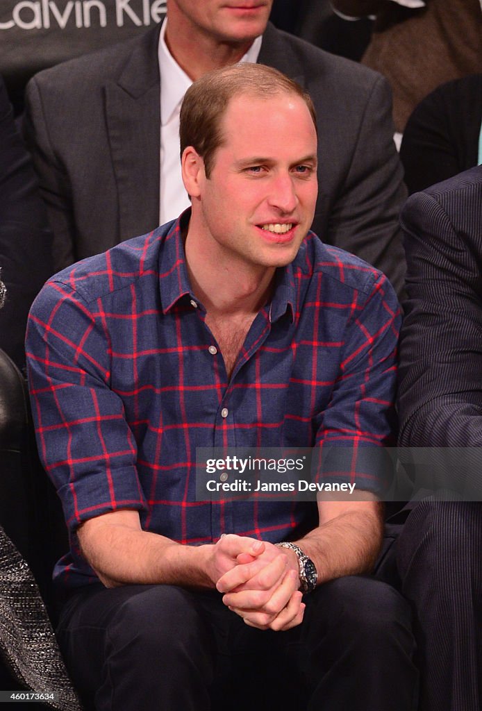 The Duke And Duchess Of Cambridge Attend Cleveland Cavaliers v. Brooklyn Nets