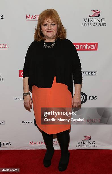 Lesley Nicol attends Downtown Abbey's Season Five Cast Photo Call at Millenium Hotel on December 8, 2014 in New York City.