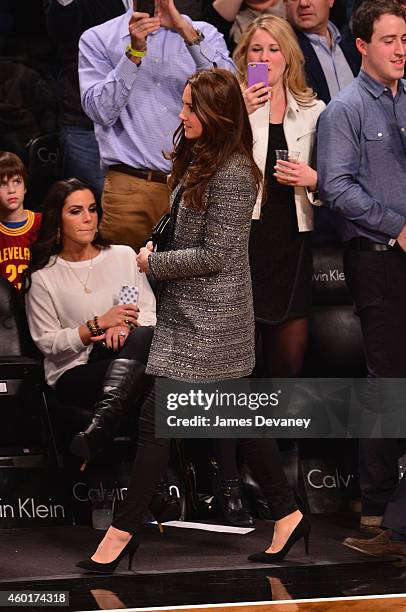 Catherine, Duchess of Cambridge arrives at the Cleveland Cavaliers vs. Brooklyn Nets game at Barclays Center on December 8, 2014 in the Brooklyn...