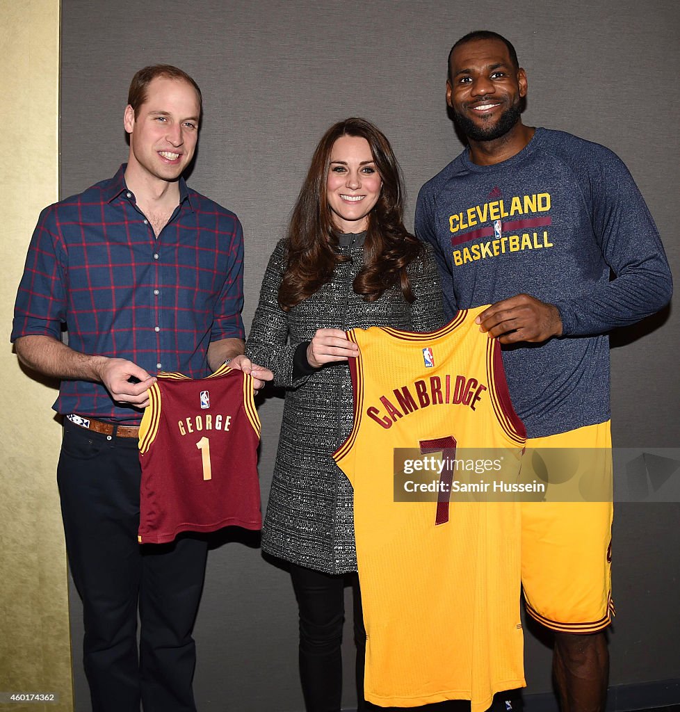 The Duke And Duchess Of Cambridge Attend Brooklyn Nets Vs. Cleveland Cavaliers