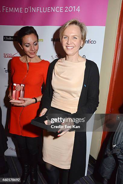 Prix De La Femme D'Influence' awarded Catherine Barba and Virginie Calmels attend the 'Prix De La Femme D'Influence 2014' Ceremony at Hotel Du Louvre...