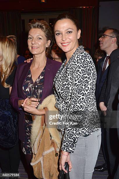 France Thebaut and Sandrine Quetier attend the 'Prix De La Femme D'Influence 2014' Ceremony at Hotel Du Louvre on December 8, 2014 in Paris, France.