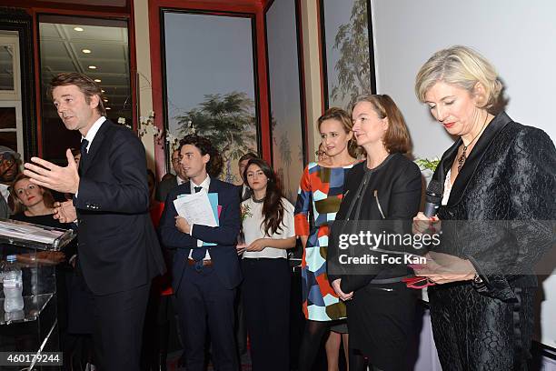 Francois Baroin, 'Prix De La Femme D'Influence 2014' Caroline Roux, awarded Nathalie Loiseau and Patricia Chapelotte from 'Prix De La Femme...