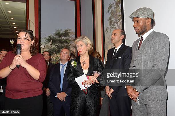 Fettouma ZIouani, Patricia Chapelotte, Jean Charles Viti and Didier Didier Drogba attend the 'Prix De La Femme D'Influence 'Prix De La Femme...