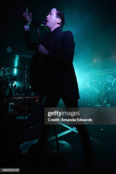 Musician Michael Fitzpatrick of the band Fitz and the Tantrums performs at Alt 98-7's annual "Altimate Roof Top Christmas Party" at The Loft and...