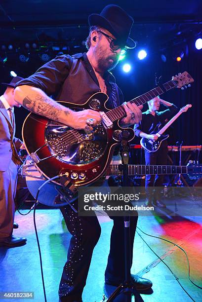 Musician Dave Stewart of the Eurythmics performs on stage at The Roxy Theatre on December 8, 2014 in West Hollywood, California.