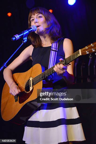 Musician Molly Tuttle performs on stage at The Roxy Theatre on December 8, 2014 in West Hollywood, California.