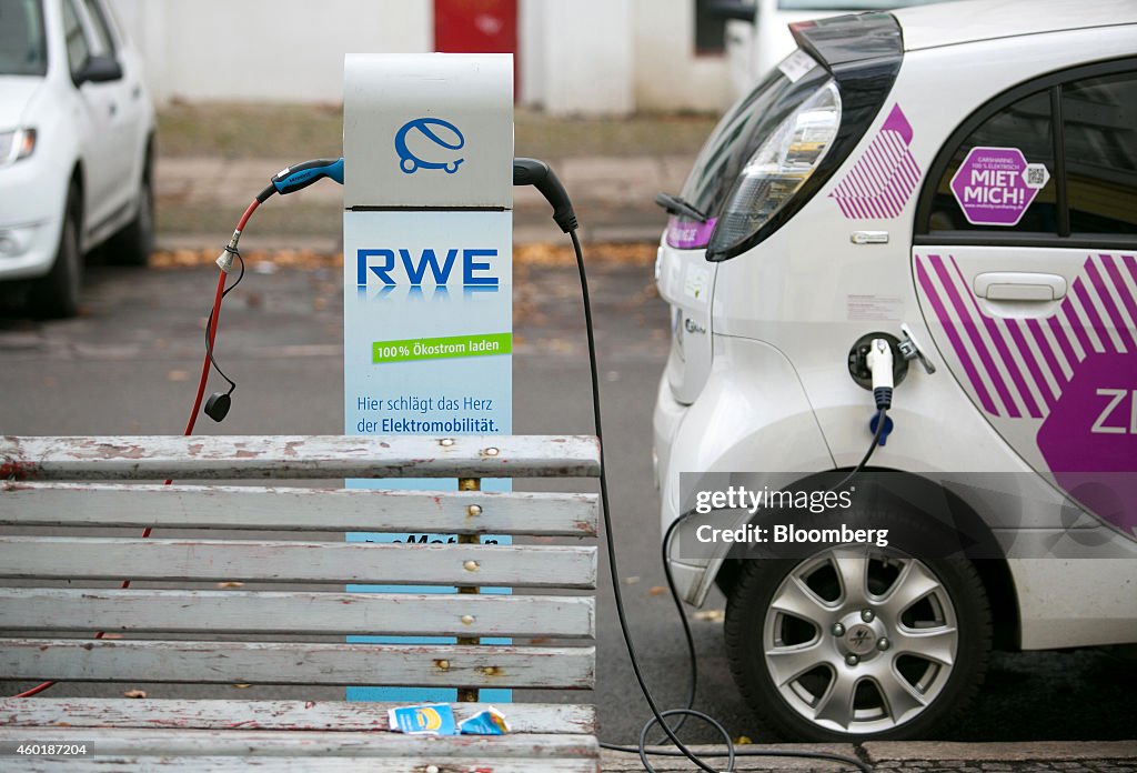 Berlin's Automobile Charging Stations As Chancellor Angela Merkel Backs Electric Vehicle Incentives