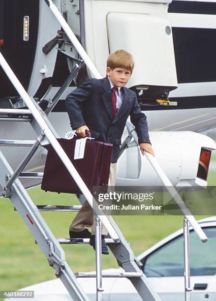 Prince Harry arrives at Aberdeen Airport, to spend some of his Summer Holidays at Balmoral Castle, Scotland, on August 20 in Aberdeen, Scotland.